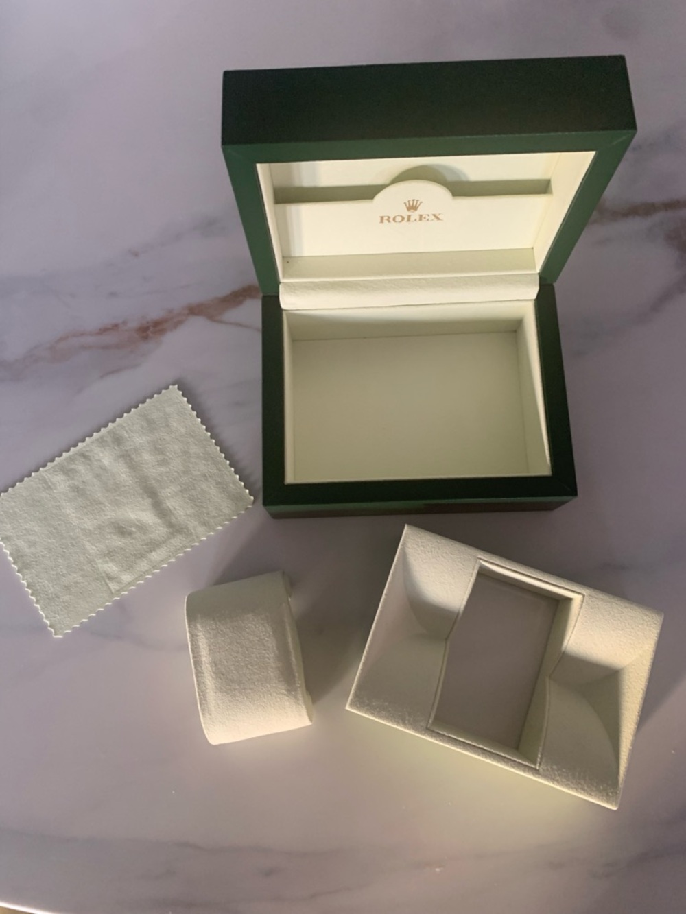 Vintage Rolex Green Watch Box with Cream Interior — gently used (see pics)